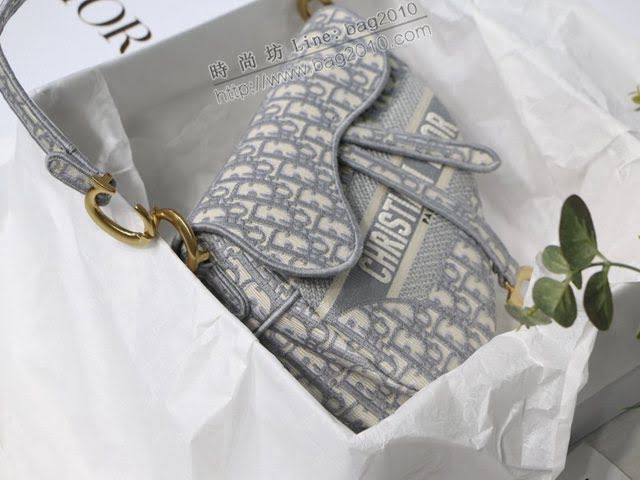 Dior女包 迪奧saddle Oblique限定款刺繡馬鞍包 Dior手提肩背包  dfk1850